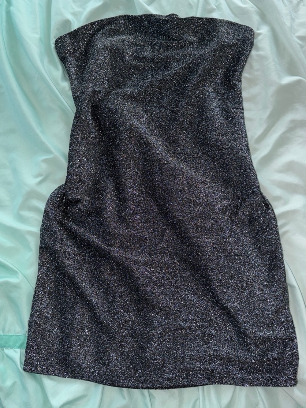 Fashion Nova Strapless Sparkle Mini Dress - Black